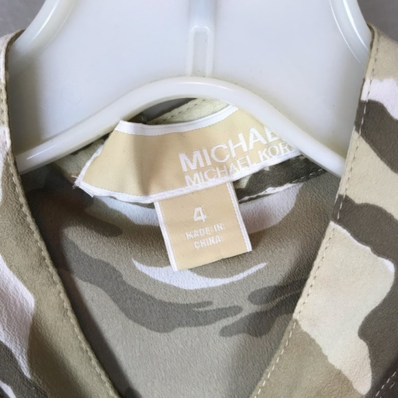 Michael Kors Camouflage Ruffle Front Blouse - Picture 2 of 6